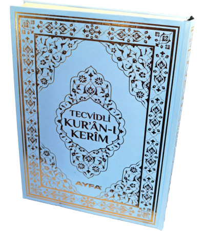 135CAçıkmavi - CAMİ BOY TECVİDLİ KURAN-I KERİM - CİLT BEZİ MAKREPSİZ KAPAK